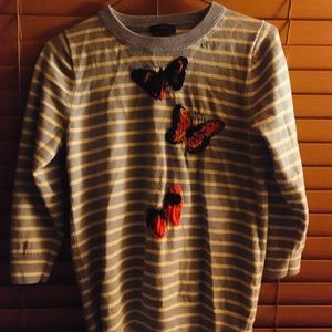 J.Crew butterfly sweater size medium .